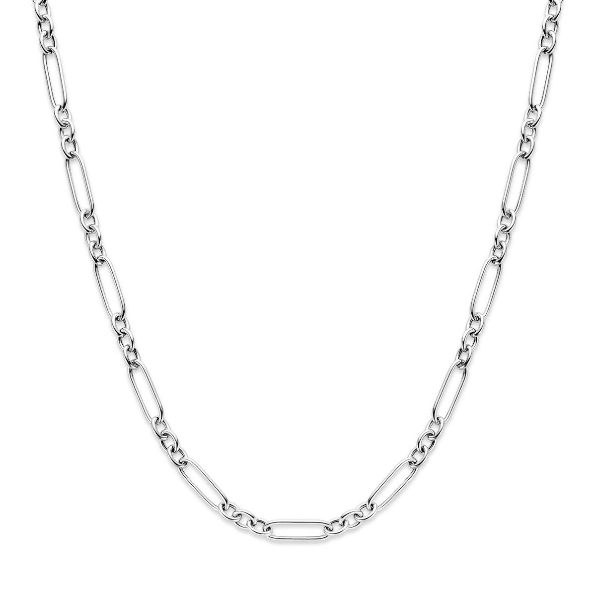 Zilveren collier met een stoere en moderne uitstraling Korte omschrijving: