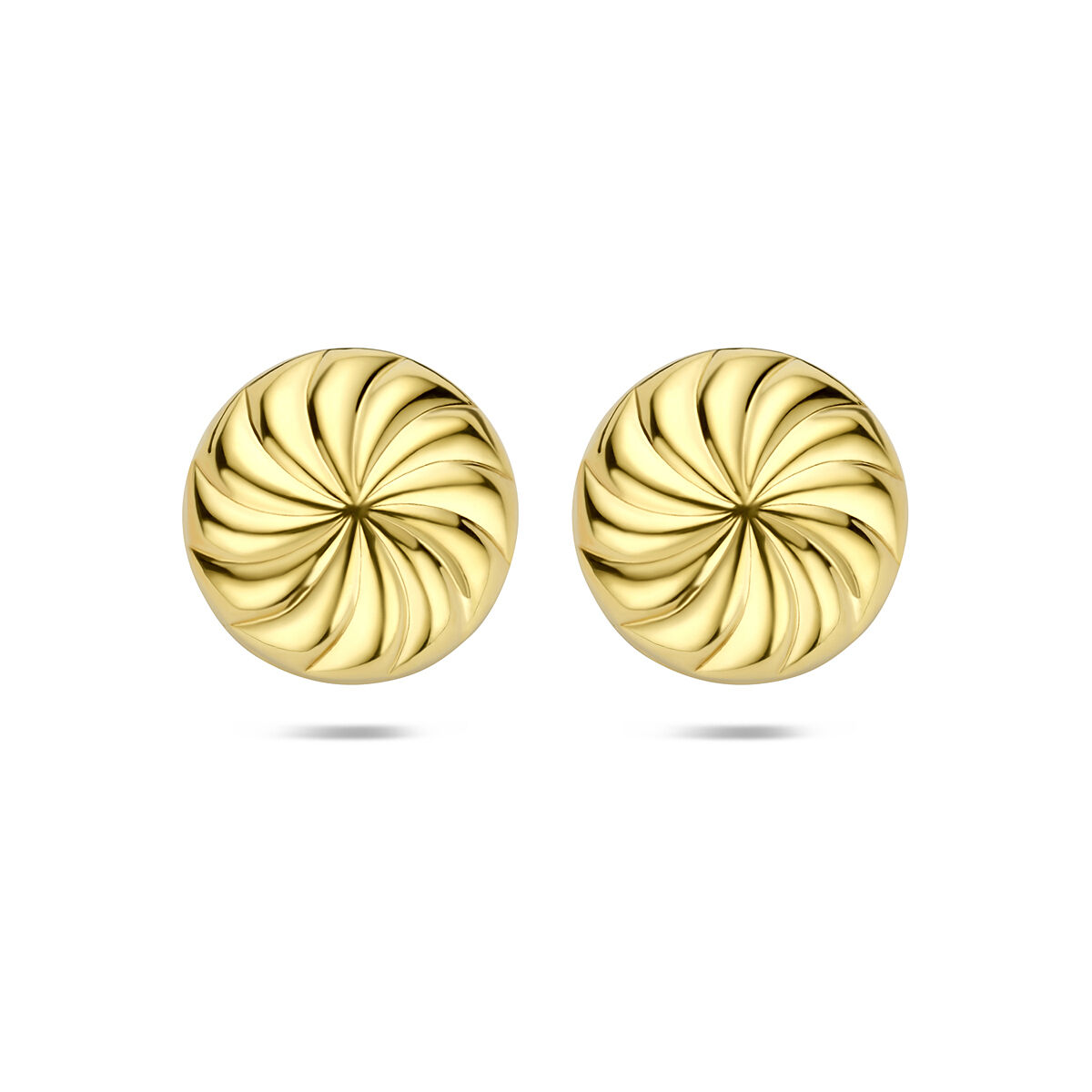 Geelkleurige oorknoppen in de vorm van een knoop