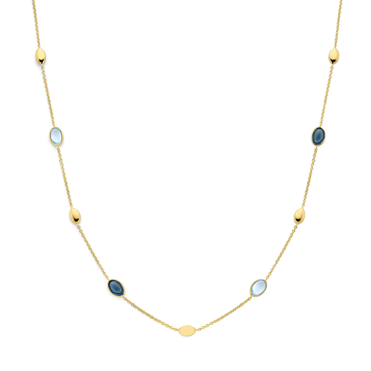 Collier met Sky Blue topaas en London Blue topaas in een elegante kleurenmix